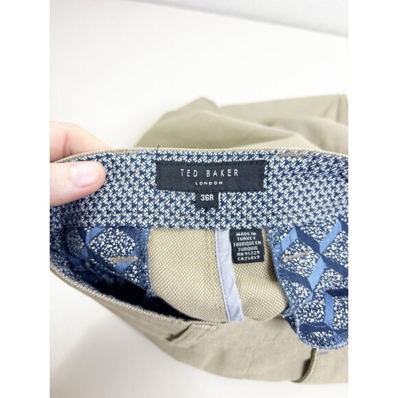Ted Baker 36R (Actual 36x31) Holclas Khaki Textured Dress Pants  Drycleaned  EUC - Picture 10 of 13